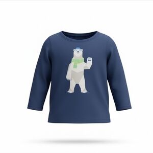 Epic Threads Navy Polar Bear Long Sleeve Tee NWT Size 4/4T